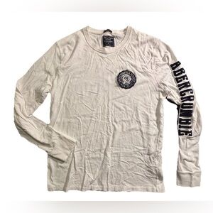 Abercrombie & Fitch Y2K Long Sleeve tee embroidered Spellout And Logo Badge SZ.M